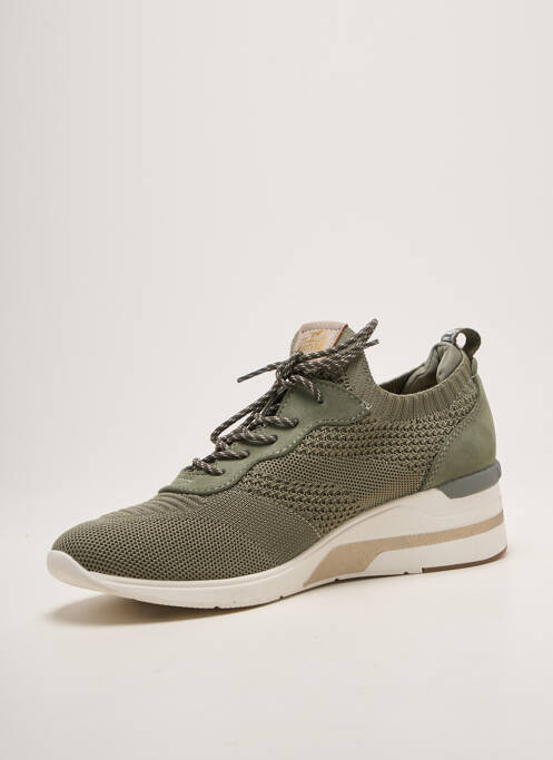Adidași vârf rotund toc de 4 la 6 cm verde MUSTANG femme