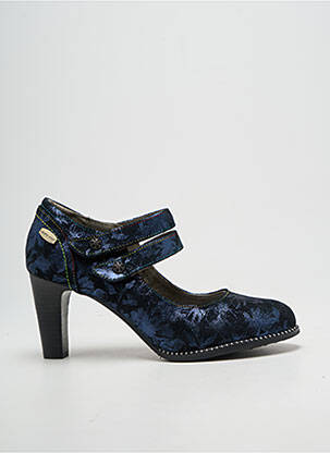 Pantofi cu toc țesătură satinată toc de 7 la 9 cm albastru LAURA VITA femme