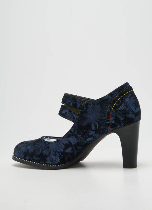 Pantofi cu toc țesătură satinată toc de 7 la 9 cm albastru LAURA VITA femme