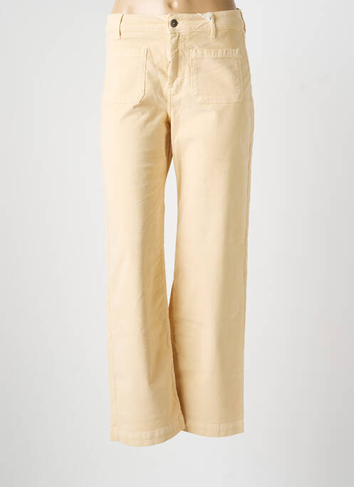 Pantalon drept închidere cu fermoar sub clapetă cu nasturi mărime normală bej KANOPE femme