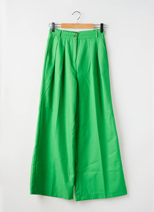 Pantalon larg închidere cu fermoar sub clapetă cu nasturi mărime normală verde KING LOUIE femme