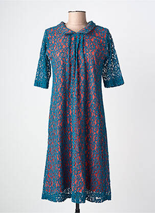 Rochie midi mâneci scurte mâneci scurte albastru MARGOT femme