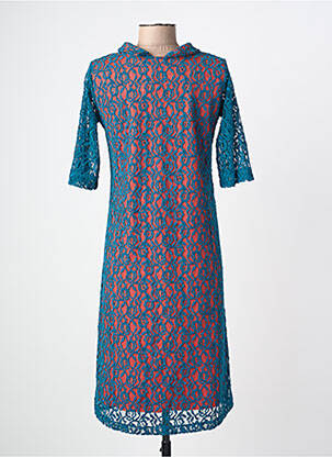 Rochie midi mâneci scurte mâneci scurte albastru MARGOT femeie