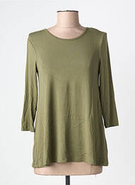Tricou elasticitate mâneci 3/4 verde închis BY BASICS femme