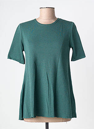 Pulover croială cambrată mâneci scurte verde BY BASICS femeie