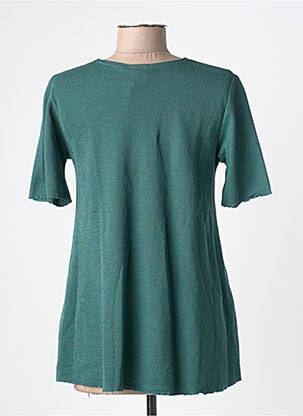 Pulover croială cambrată mâneci scurte verde BY BASICS femeie