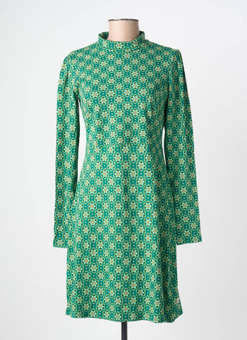 Rochie scurtă imprimeu floral mâneci lungi verde BLUTSGESCHWISTER femme