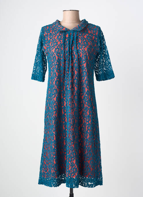Rochie midi mâneci scurte mâneci scurte albastru MARGOT femme