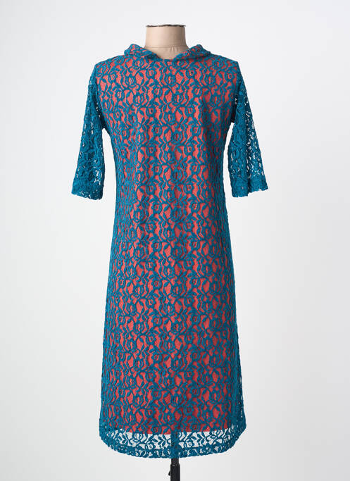 Rochie midi mâneci scurte mâneci scurte albastru MARGOT femme
