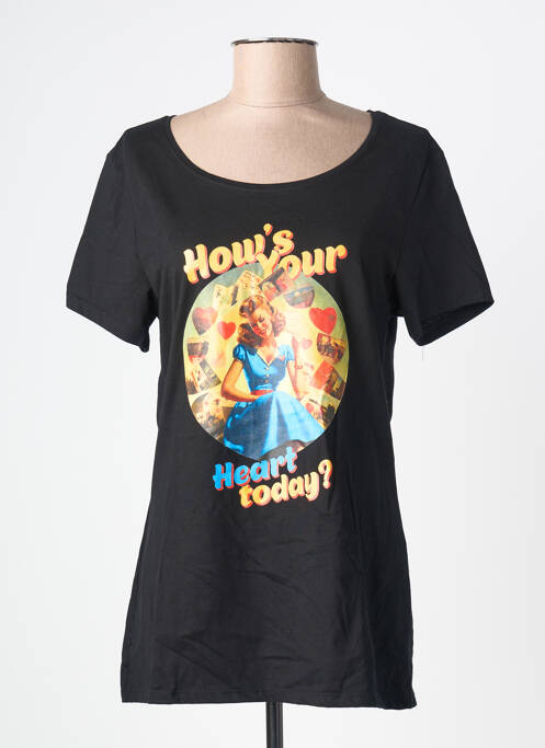 Tricou serigrafie mâneci scurte negru MARGOT femme