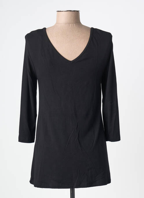 Tricou elasticitate mâneci 3/4 negru BY BASICS femme