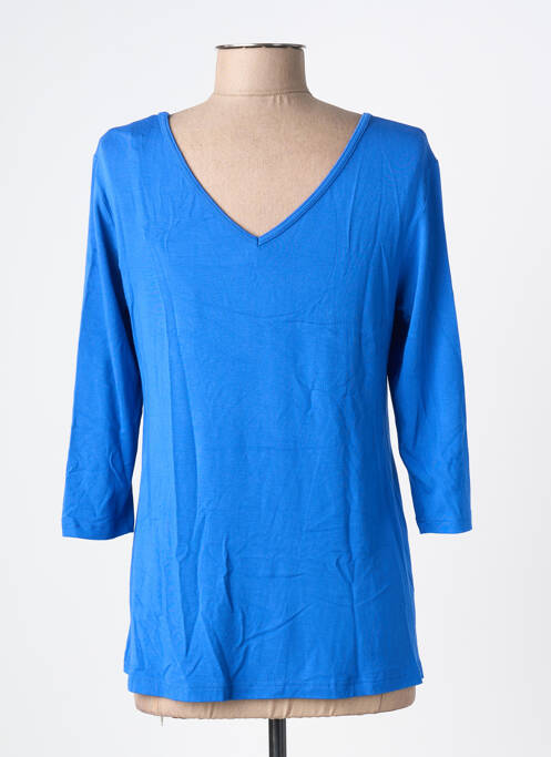 Tricou elasticitate mâneci 3/4 albastru BY BASICS femme
