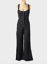 Salopetă-pantalon închidere cu nasturi pe față fără mâneci negru KALI YOG femme