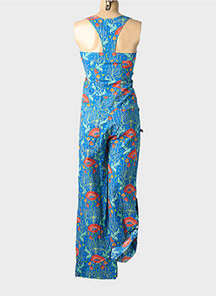 Salopetă-pantalon închidere cu nasturi pe față fără mâneci albastru KALI YOG femeie