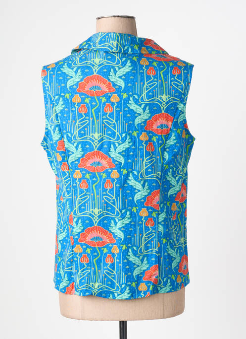 Cămașă imprimeu floral fără mâneci albastru KALI YOG femme