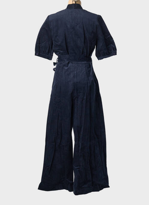 Salopetă-pantalon închidere cu nasturi pe față mâneci scurte albastru EMILYANDFIN femme