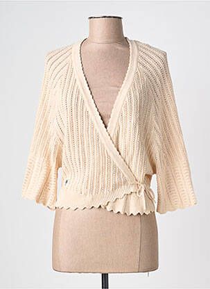 Vestă cu mâneci lungi mâneci 3/4 bej BLUTGESCHWISTER femme