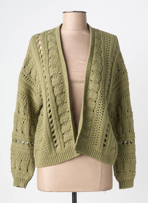 Vestă cu mâneci lungi tricotaj din plasă verde WHITE STUFF femme