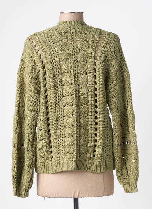 Vestă cu mâneci lungi tricotaj din plasă verde WHITE STUFF femme