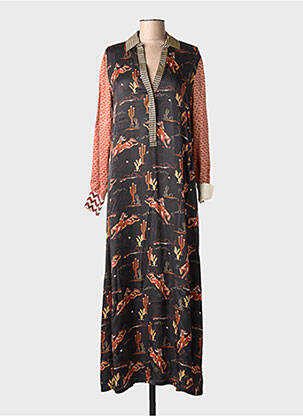 Rochie lungă mâneci lungi mâneci lungi negru ME369 femme