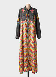 Rochie lungă mâneci lungi mâneci lungi negru ME369 femeie