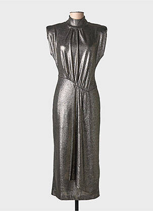 Rochie lungă mâneci scurte mâneci scurte argintiu ESSENTIEL ANTWERP femeie