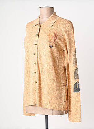 Vestă cu mâneci lungi croială cambrată bej ME369 femme