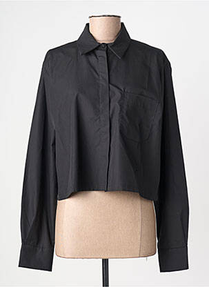 Cămașă țesătură poplin mâneci lungi negru ANDREA LEV femme