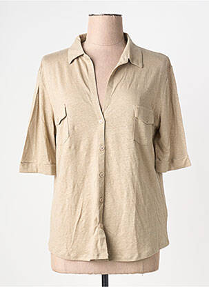 Cămașă mâneci scurte mâneci scurte bej MAJESTIC FILATURES femme