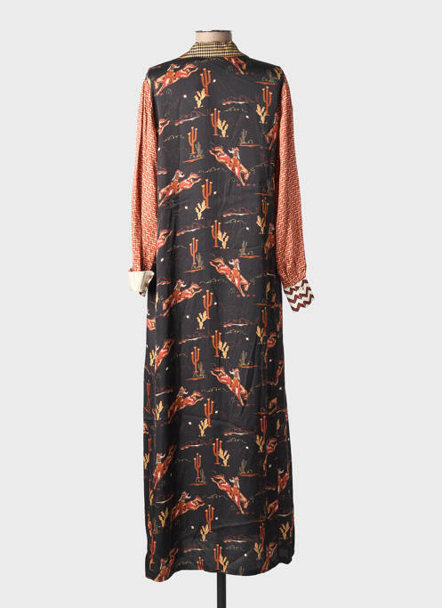 Rochie lungă mâneci lungi mâneci lungi negru ME369 femme