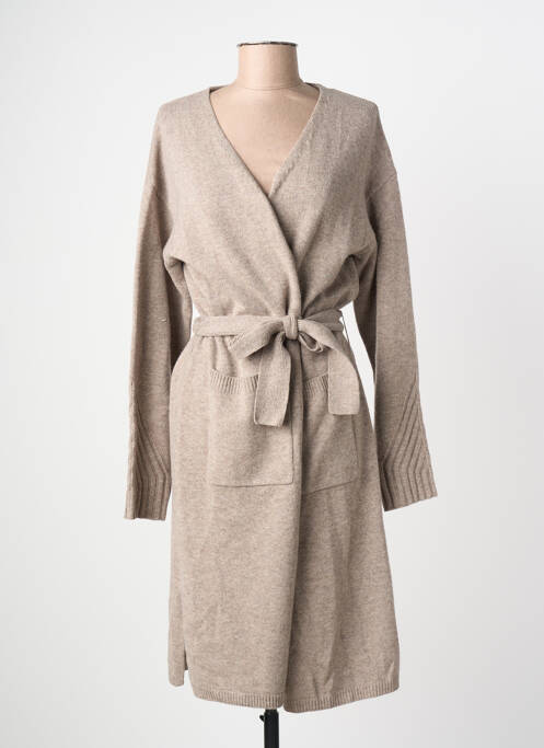 Vestă cu mâneci lungi elasticitate maro MAJESTIC FILATURES femme