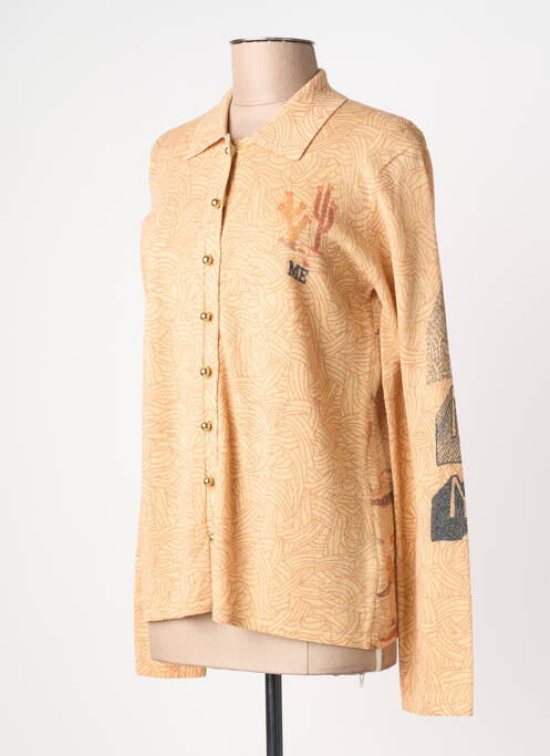 Vestă cu mâneci lungi croială cambrată bej ME369 femme