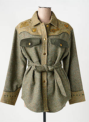 Jachete casual epoleți verde ME369 femme