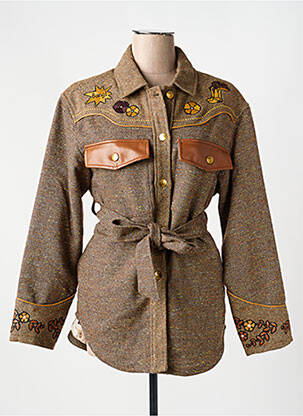 Jachete casual epoleți maro ME369 femme