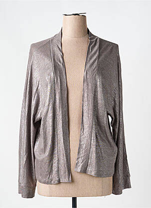 Vestă cu mâneci lungi guler în v argintiu NOTSHY femme