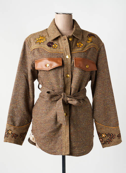 Jachete casual epoleți maro ME369 femme