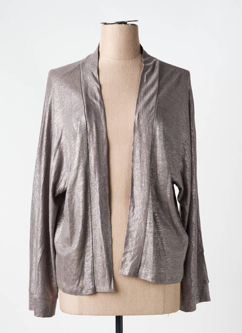 Vestă cu mâneci lungi guler în v argintiu NOTSHY femme