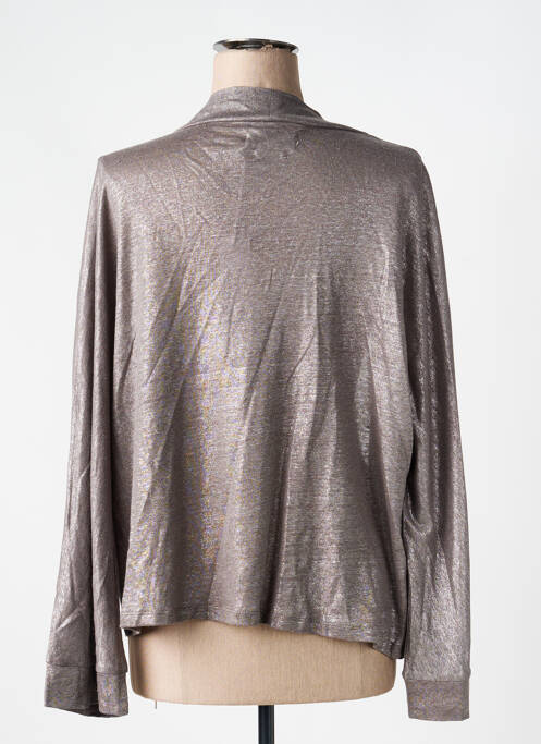 Vestă cu mâneci lungi guler în v argintiu NOTSHY femme