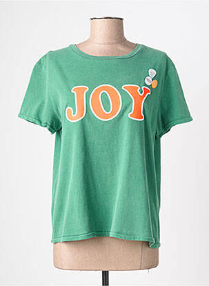 Tricou serigrafie mâneci scurte verde NEWTONE femeie