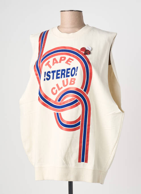 Tricou serigrafie mâneci scurte bej NEWTONE femme