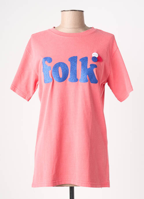 Tricou serigrafie mâneci scurte roșu NEWTONE femme