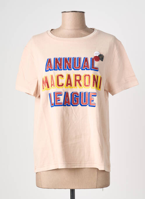 Tricou serigrafie mâneci scurte bej NEWTONE femme