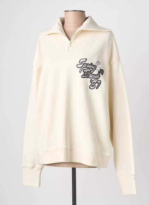 Hanorac serigrafie mâneci lungi bej NEWTONE femme