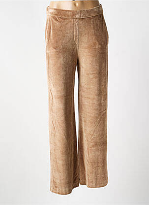 Pantalon drept talie elastică bej MAJESTIC FILATURES femeie