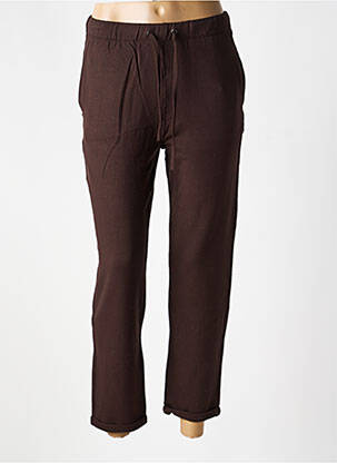 Pantalon 7/8 talie elastică maro MAJESTIC FILATURES femme