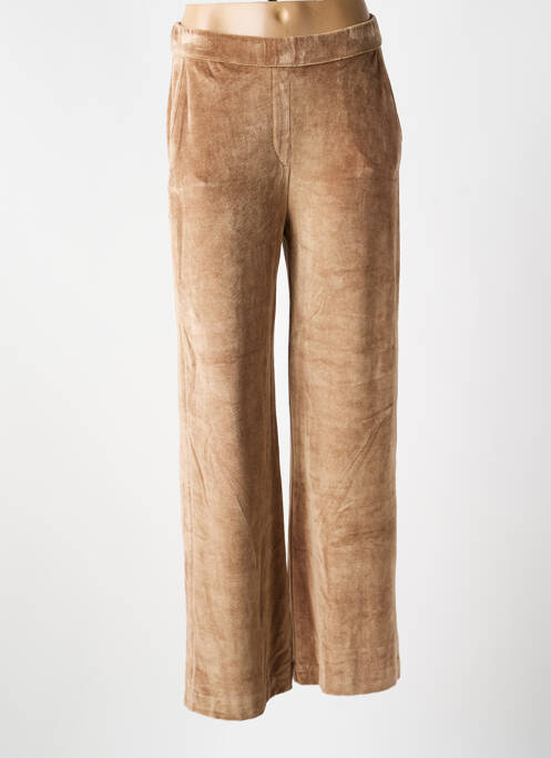 Pantalon drept talie elastică bej MAJESTIC FILATURES femme