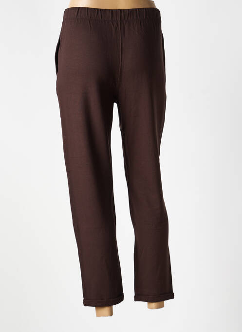 Pantalon 7/8 talie elastică maro MAJESTIC FILATURES femme