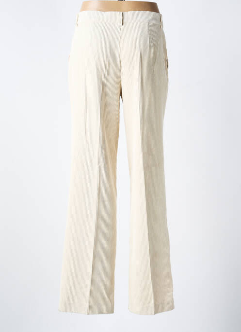 Pantalon drept închidere cu fermoar sub clapetă cu nasturi mărime normală bej MKT STUDIO femme