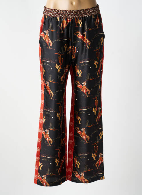 Pantalon drept talie elastică mărime normală negru ME369 femme