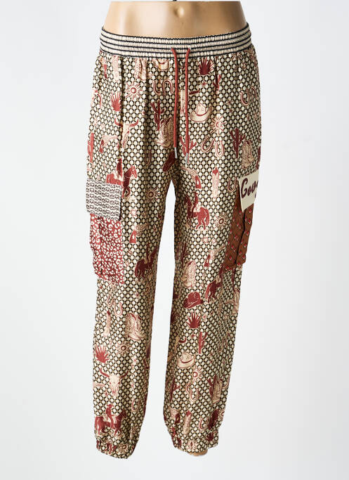 Pantalon drept țesătură poplin mărime normală bej ME369 femme
